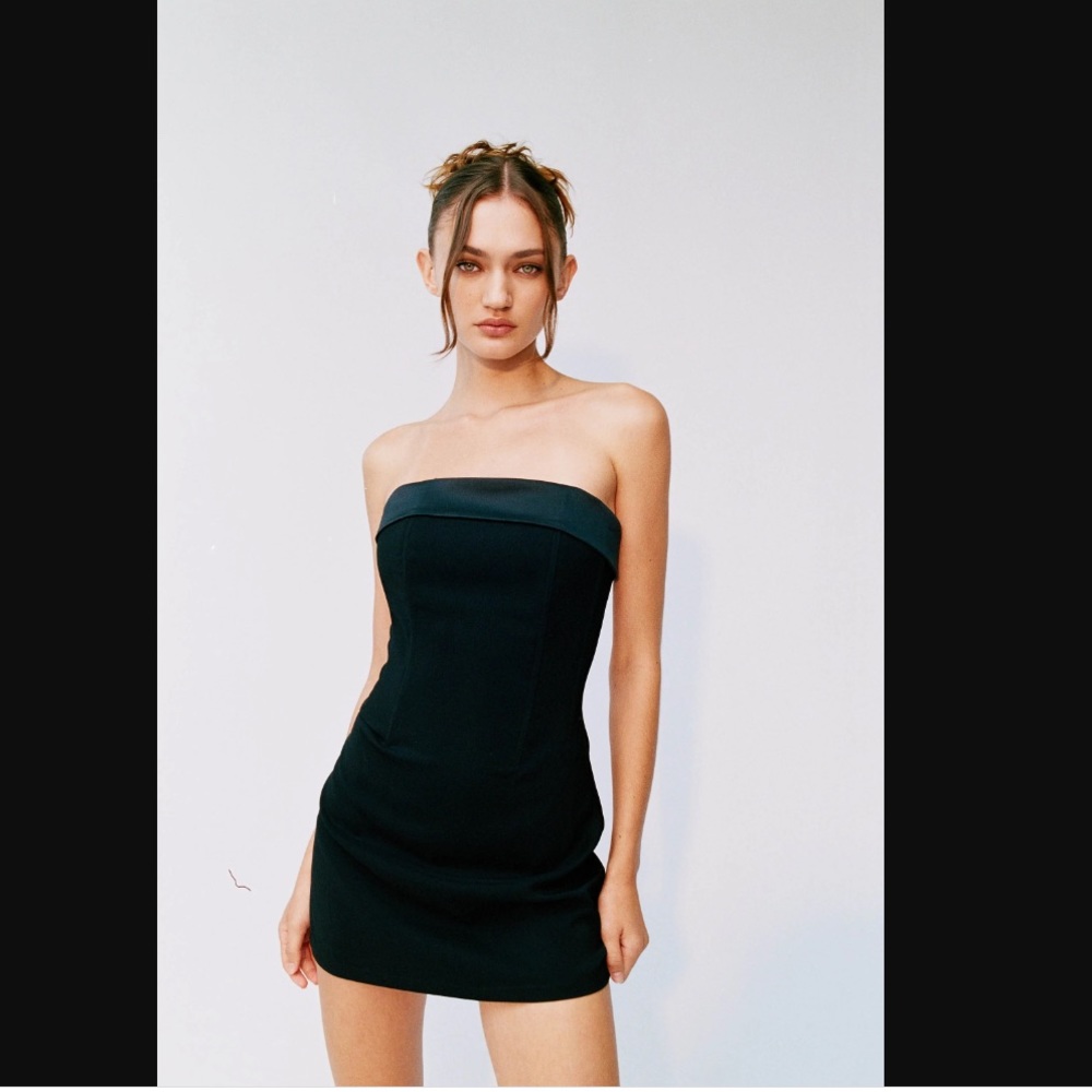 With Jean Chloe Corset Dress in Black, Medium